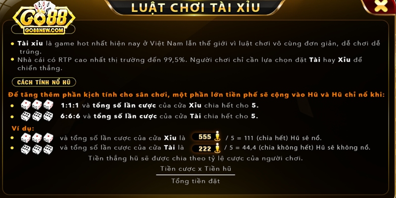 luat choi tai xiu go88